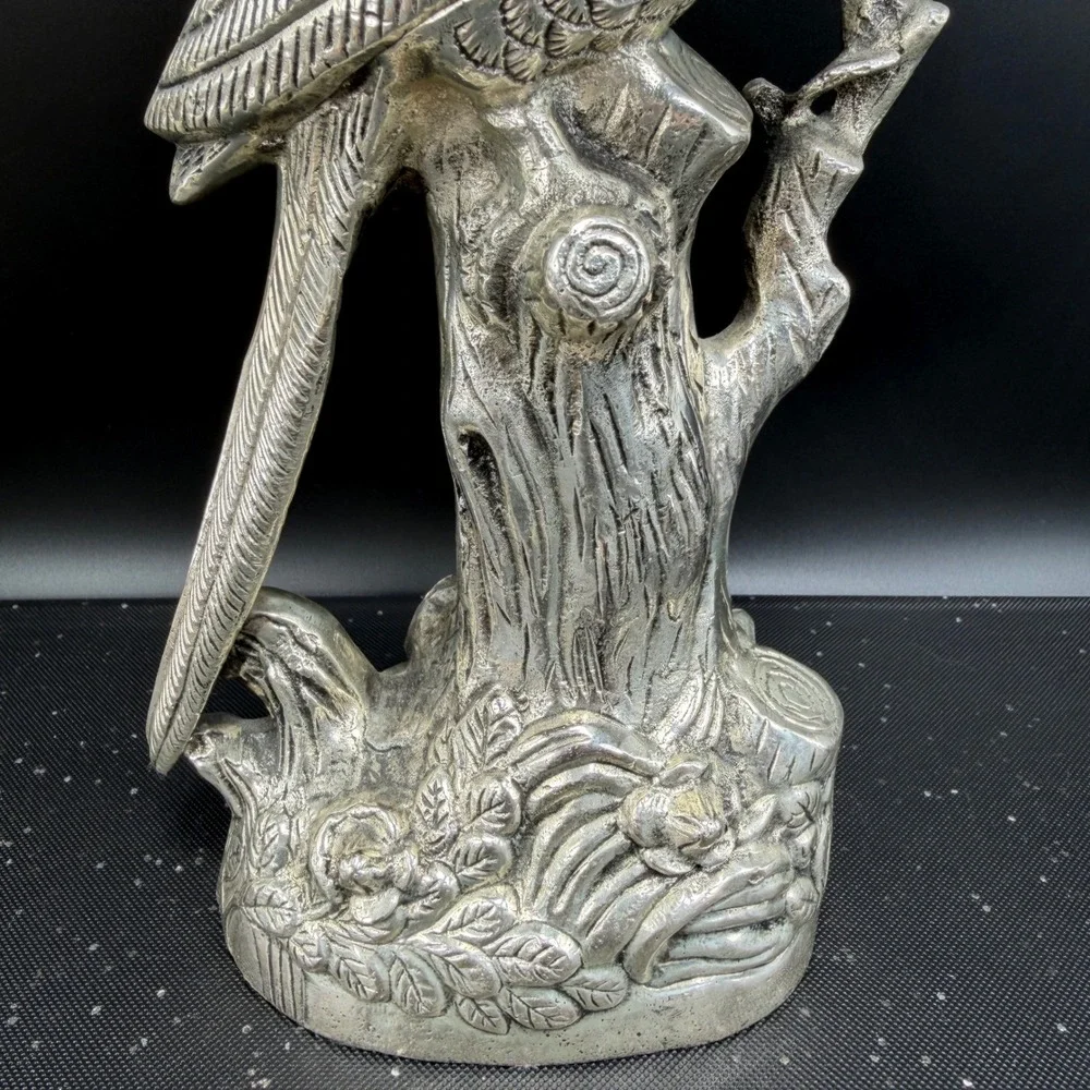 Vintage EPNS Silver Plate Parrot Bird Figurines Pair 10
